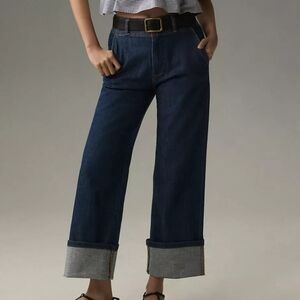 PILCRO Relaxed Cuff, Mid-rise Straight Leg Jeans.